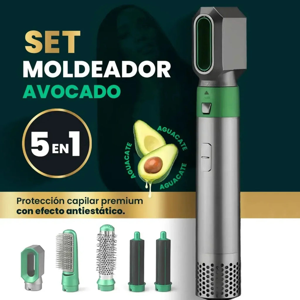 Cepillo Secador Alisador 5 En 1 Aguacate REMNLINGTON