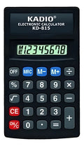 Calculadora Básica Kadio KD-815 8 Dígitos Bolsillo Función Porcentaje