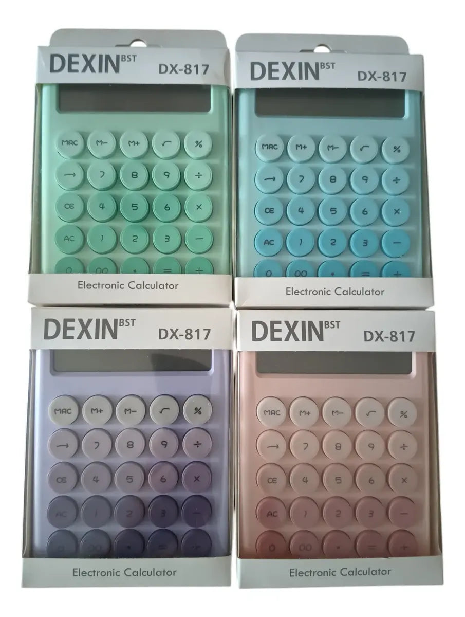 Calculadora 12 Digitos Dexin Bst Dx-817 Colores Pasteles