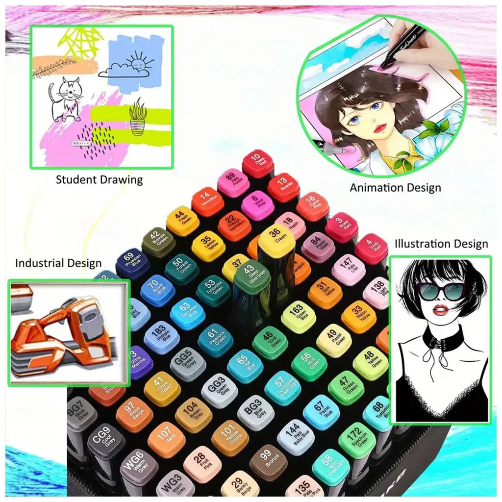 Set Kit Creativo Arte Dibujo Maleta Metálica X 208 Piezas diseño color variado